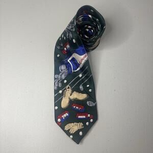 Budweiser Golf 1 Tie Vintage 1999 Anheuser-Busch Green Novelty Silk Hand Made